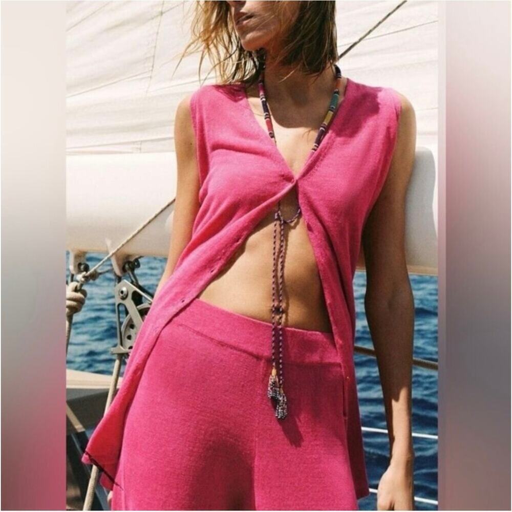Zara Linen Blend Vest and Pant Set